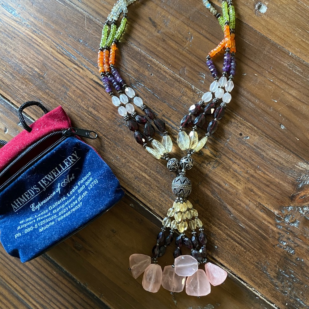 Gorgeous rhinestone & silver necklace! Multicolor
